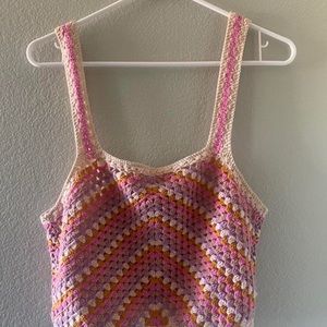 Knitted colorful tank